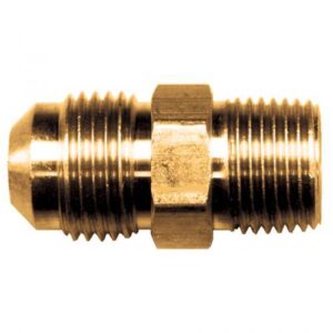 Fairview 48-6D Pipe Connector, 3/8 x 1/2 in, SAE Flared x MNPT, Brass