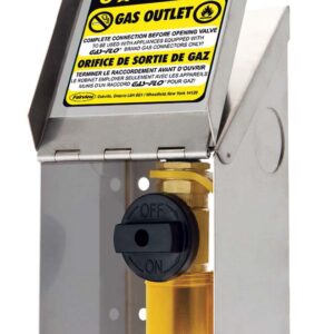 Fairview NGO-3 Natural Gas/Propane Gas Outlet, Stainless Steel Flip-Front Cover, For use with 3/8 in Quick-Disconnect Coupler and Valve, 5 psi, Stainless Steel