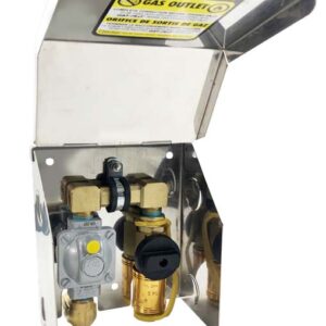 GasFlo NGO-4 Natural Gas/Propane GasOutlet, Stainless Steel Flip-Front Cover, For use with 1/2 in Large Quick-Disconnect Coupler and Valve, 5 psi, Stainless Steel