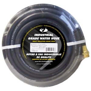 Fairview WH10BLK-50H Rubber Contractor-Grade Water Hose, 5/8 in, Heavy Hex Female x MNPT, 50 ft L, 200 psi Working, EPDM Rubber, Black