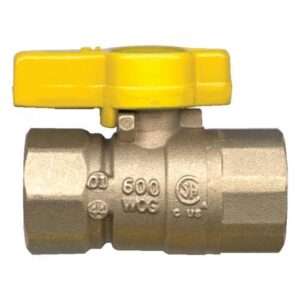GasFlo BV5221-C Gas Ball Valve, Short Handle, 3/8 in, FNPT, Brass Body