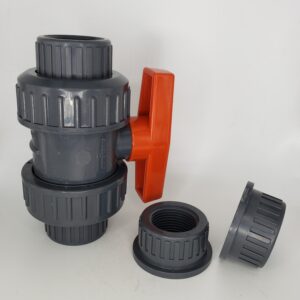 Hytek 31913009 Ball Valve, 1 in, Socket x Thread, PVC Body, True Union Port, EPDM