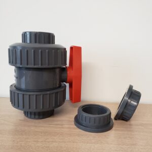 Hytek 31913012 Ball Valve, 2 in, Socket x Thread, PVC Body, True Union Port, EPDM