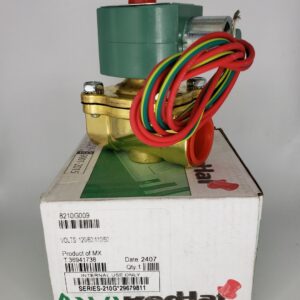 Asco 8210G009 Brass Solenoid Valve, 3/4 in, 5 Cv Flow Rate, Brass Body