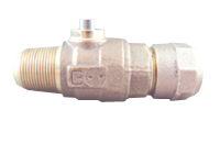 CAMBRIDGE BRASS™ 301NL-A4H4 Ball-Type Mainstop, 1 x 1 in, CTS, AWWA x CB Compression, Brass, Lead-Free