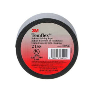 Temflex™ 3M2155 Splicing Tape, 22 ft L x 3/4 in W, 30 mil THK, Self-fusing rubber Backing, Black