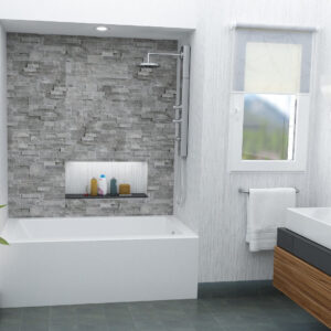 Mirolin BO62R0001 Austin Acrylic-Skirted Bathtub, Rectangular, 60 in L x 30 in W, Right Drain, White