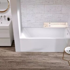 Mirolin BO60L0001 Austin Acrylic-Skirted Bathtub, Rectangular, 60 in L x 30 in W, Left Drain, White