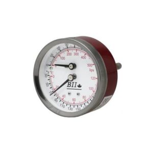 Boshart Industries TR25X1-CB1-60/250 Tridicator, 0 to 75 psi, 1/4 in Connection, 2-1/2 in Dia Dial, Pressure +/- 3% - 2% - 3% Temperature +/- 2% Accuracy, Red