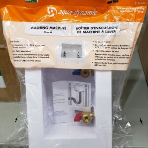 AQUA-DYNAMIC 3125-625 Outlet Washing Machine Box, White, With 1/2 in PEX Valves