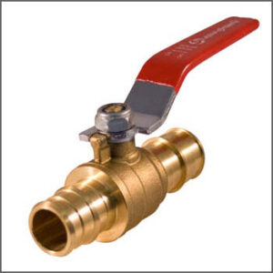 AQUA-DYNAMIC 1197-374 Ball Valve, 3/4 in, F1960 Cold-Expansion PEX, Straight, Brass Body, Full Port