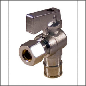 AQUA-DYNAMIC 1986-702 R19 Angle Stop Valve, 1/2 x 3/8 in, 1/4 Turn, F1960 Cold-Expansion PEX x Compression, Lead-Free