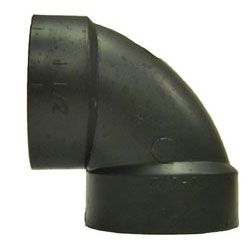 Approved Vendor 5448 ABS DWV 90 deg Elbow, 4 in, H x H, Black