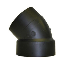 Approved Vendor 5465 ABS DWV 45 deg Elbow, 1-1/2 in, Sp x H, Black