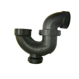 Approved Vendor 5547 ABS DWV P-Trap With Union Joint and Cleanout, 1-1/2 in, H x H, Black
