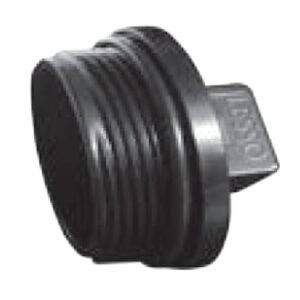 Approved Vendor 5558 ABS DWV Threaded Plug With Gasket, 1-1/2 in, MIPT, Black