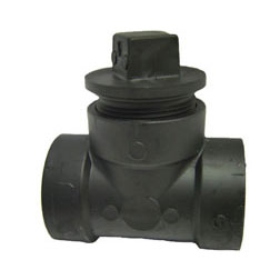 Approved Vendor 5563 ABS DWV Test Tee, 1-1/2 in, H x H x FIPT With Plug, Black