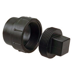 Approved Vendor 5566 ABS DWV Cleanout Adapter, 2 in, Sp x Cleanout, Black