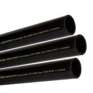 BOW 584185 ABS DWV Solid Walled Pipe, 1-1/2 in x 12 ft