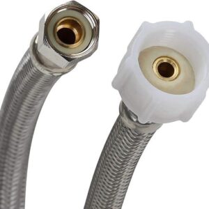 Fluidmaster® PRO1T12 Toilet Connector, 3/8 x 7/8 in, Compression x Ballcock, 12 in L, 125 psi Working, 304 Stainless Steel