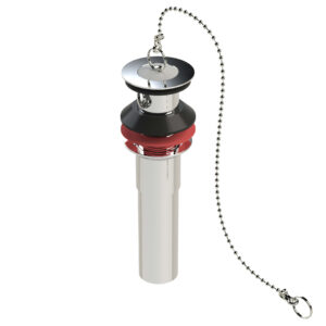 +osb 3601 Straight Lavatory Drain, Plug and Chain, 1-1/4 in, Chrome, 6 in L