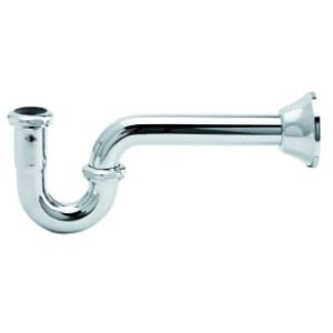 Keeney B10-011 Tubular P-Trap, 1-1/4 Inlet x 1-1/4 in Outlet, Silver, Brass, Deep Flange Connection