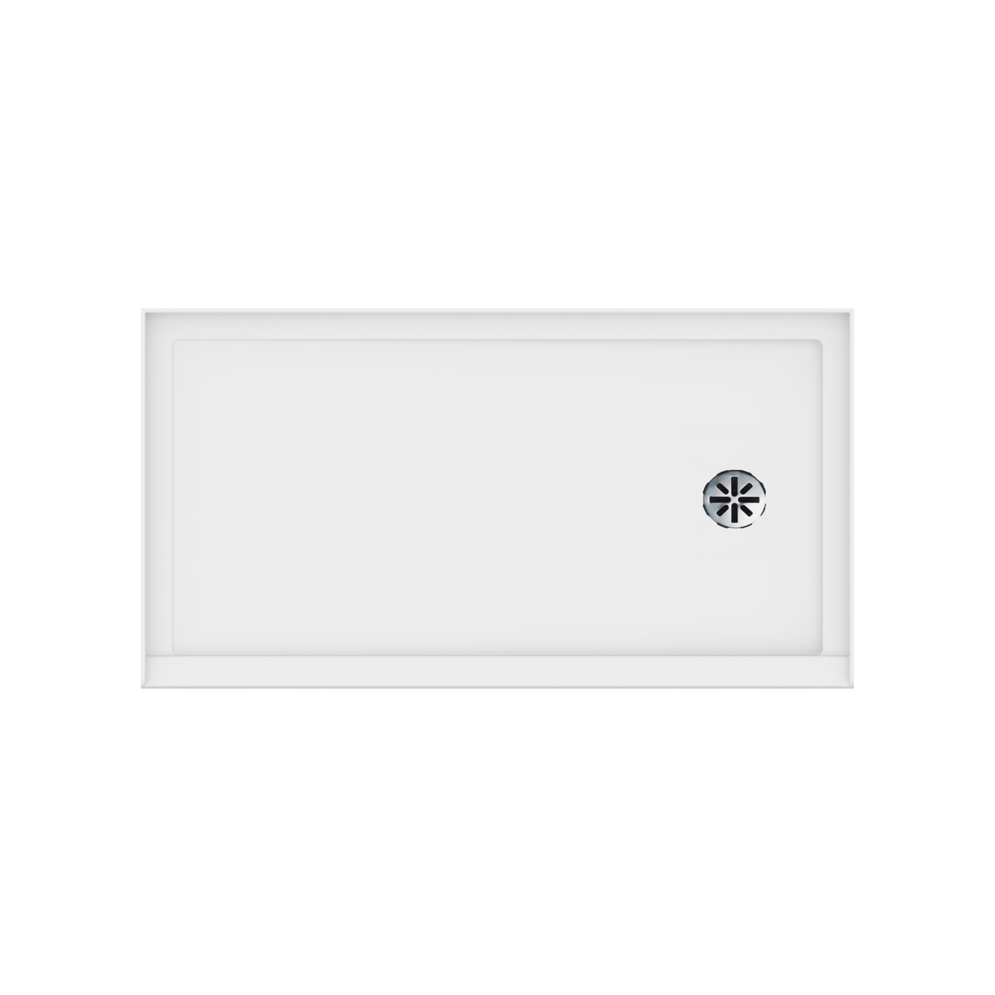 PRODUITS NEPTUNE 220005-501-001-002 Impact 3260 D 3B/60 Alcove Shower Base, 32 x 60 in, Right Hand Drain, With Tiling Flange 3 Sides, White