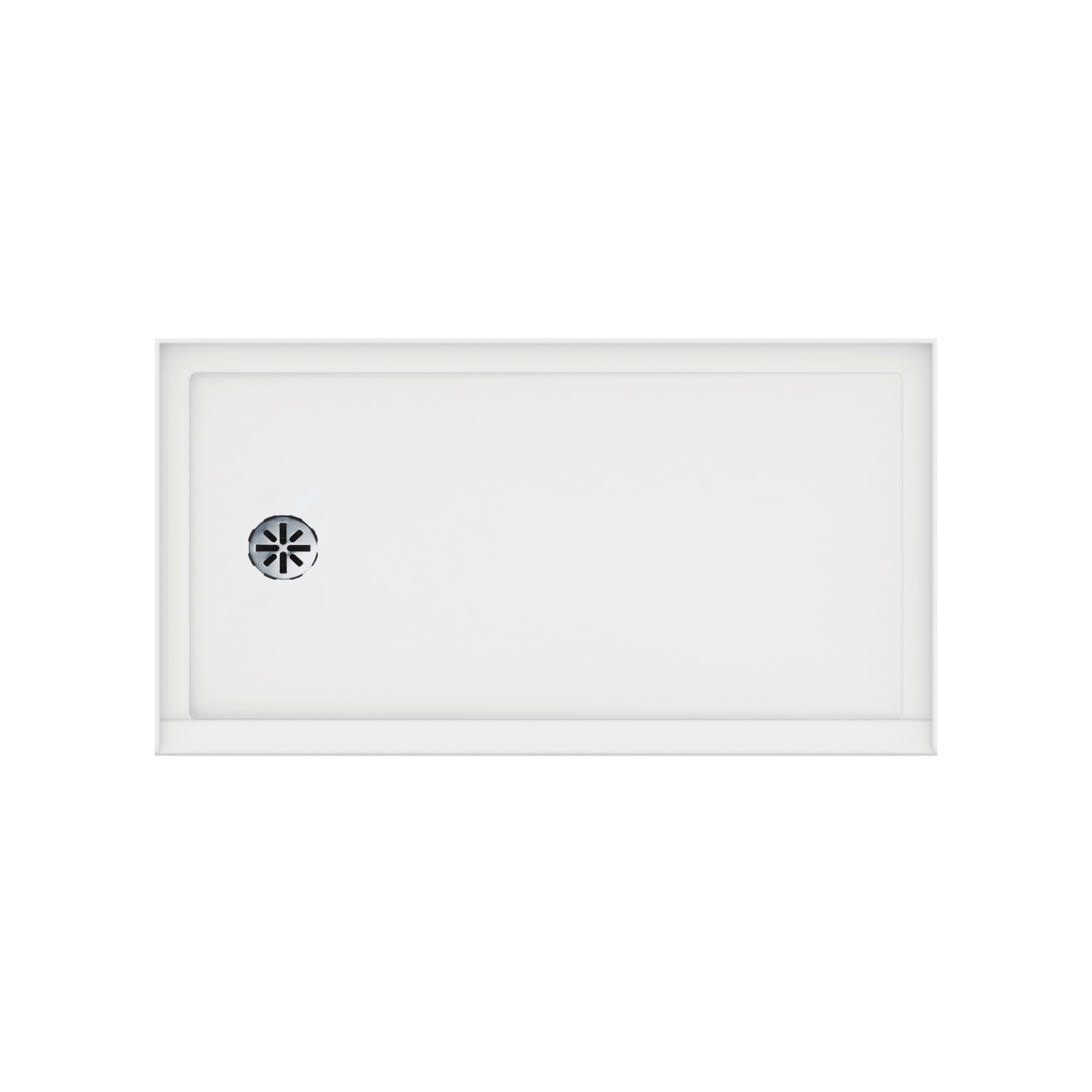 PRODUITS NEPTUNE 220005-501-001-001 Impact 3260 G 3B/60 Alcove Shower Base, 32 x 60 in, Left Drain, White