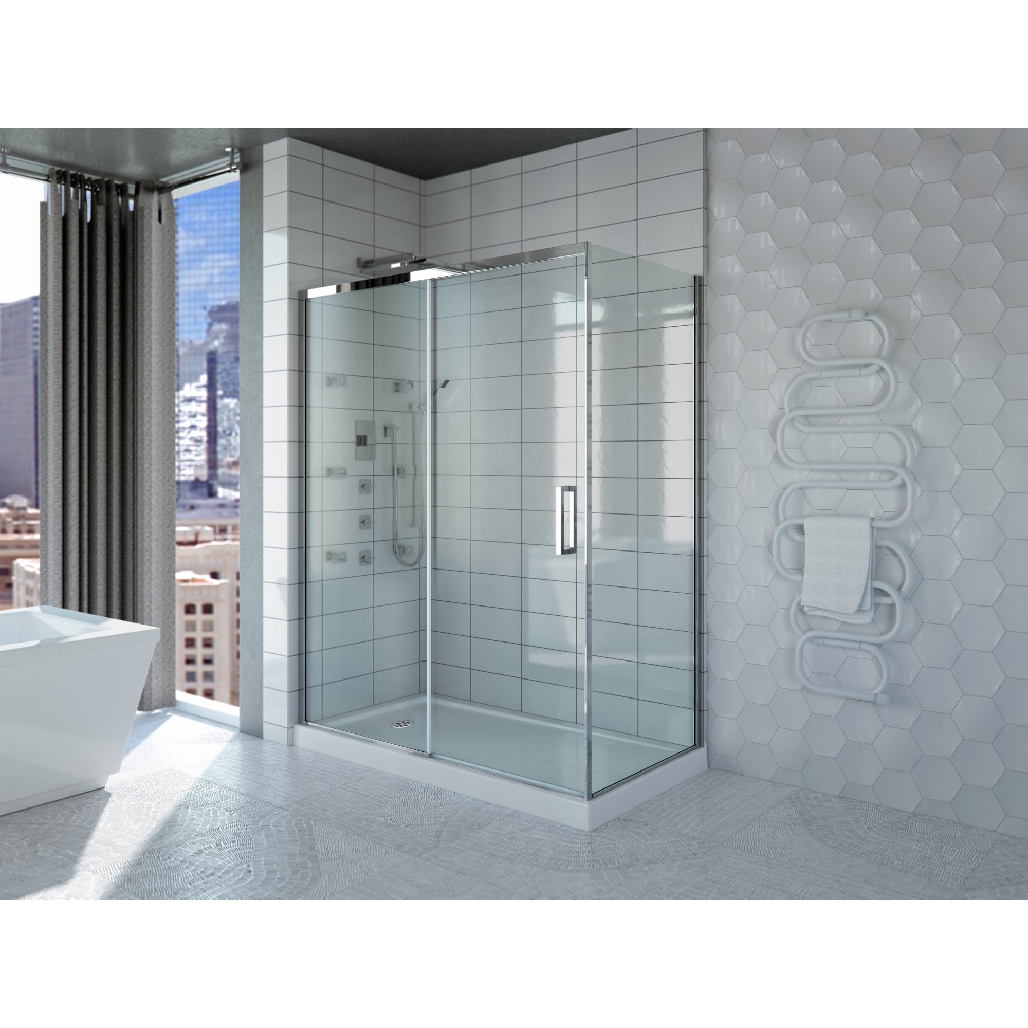 PRODUITS NEPTUNE 220005-501-001-001 Impact 3260 G 3B/60 Alcove Shower Base, 32 x 60 in, Left Drain, White - Image 2