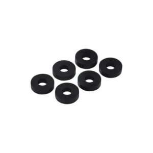 Master Plumber® 614 Flat Faucet Washers (Pack of 6), 1/4 in ID, 1/2 in OD, Black