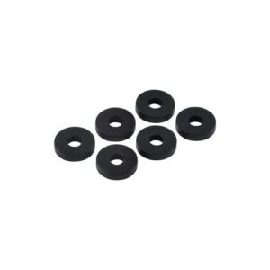 Master Plumber® 615 Flat Faucet Washers (Pack of 6), 1/4 in ID, 17/32 in OD, Black