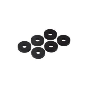 Master Plumber® 617 Flat Faucet Washers (Pack of 6), 1/4 in ID, 19/32 in OD, Black