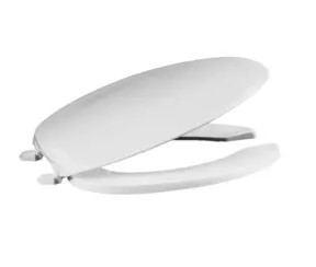 Centoco 620-001 Elongated Heavy-Duty Toilet Seat, Open Front, White, Polypropylene