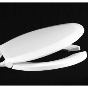 Centoco 820STS-001 Heavy Duty Elongated Toilet Seat, 18-1/2 in Bolt to Seat Front, Open Front, Polypropylene, White