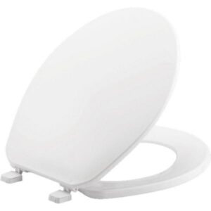 Bemis® 70TK 000 Toilet Seat, Round Bowl, Closed Front, White, Plastic
