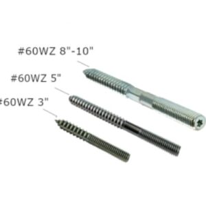TAYLOR walraven F1-20-60W-0042 60WZ Coach Screw Rod, 4 in L, 3/8 in
