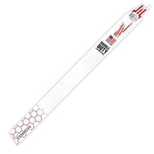 Milwaukee® 48-00-5794 SAWZALL® THE TORCH™ Double-Duty Straight Back Reciprocating Saw Blade, 12 x 1 in, 14 TPI, Universal/Toothed Edge Tang,hite