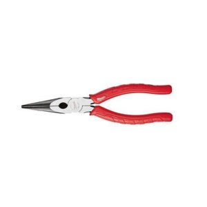 Milwaukee® 48-22-6101 Long Nose Pliers, Steel Jaw, 2-1/2 in L x 1-1/2 in W Jaw, 8 in OAL, 7/64 in W Tip, Red
