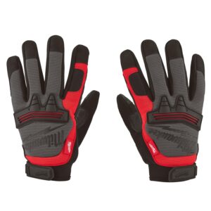 Milwaukee® 48-22-8731 General Purpose Glove, Fingerless, Knuckle Guard Style, M, Leather/Single Hem, Black/Red, Breathable Lining