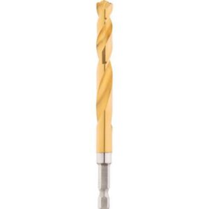 Milwaukee® 48-89-4621 SHOCKWAVE® Impact-Duty Hex Shank 3/8 in Drill Bit, 3/8 in Drill - Fraction, 3/8 in Drill - Decimal Inch, 2-57/64 in D Cutting, Titanium Coated, Gold
