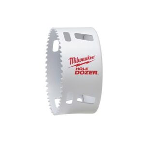 Milwaukee® 49-56-0213 Hole Dozer Hole Saw, 4 in Dia, 1-5/8 in D Cutting, Bi-Metal/8% Cobalt Cutting Edge, White